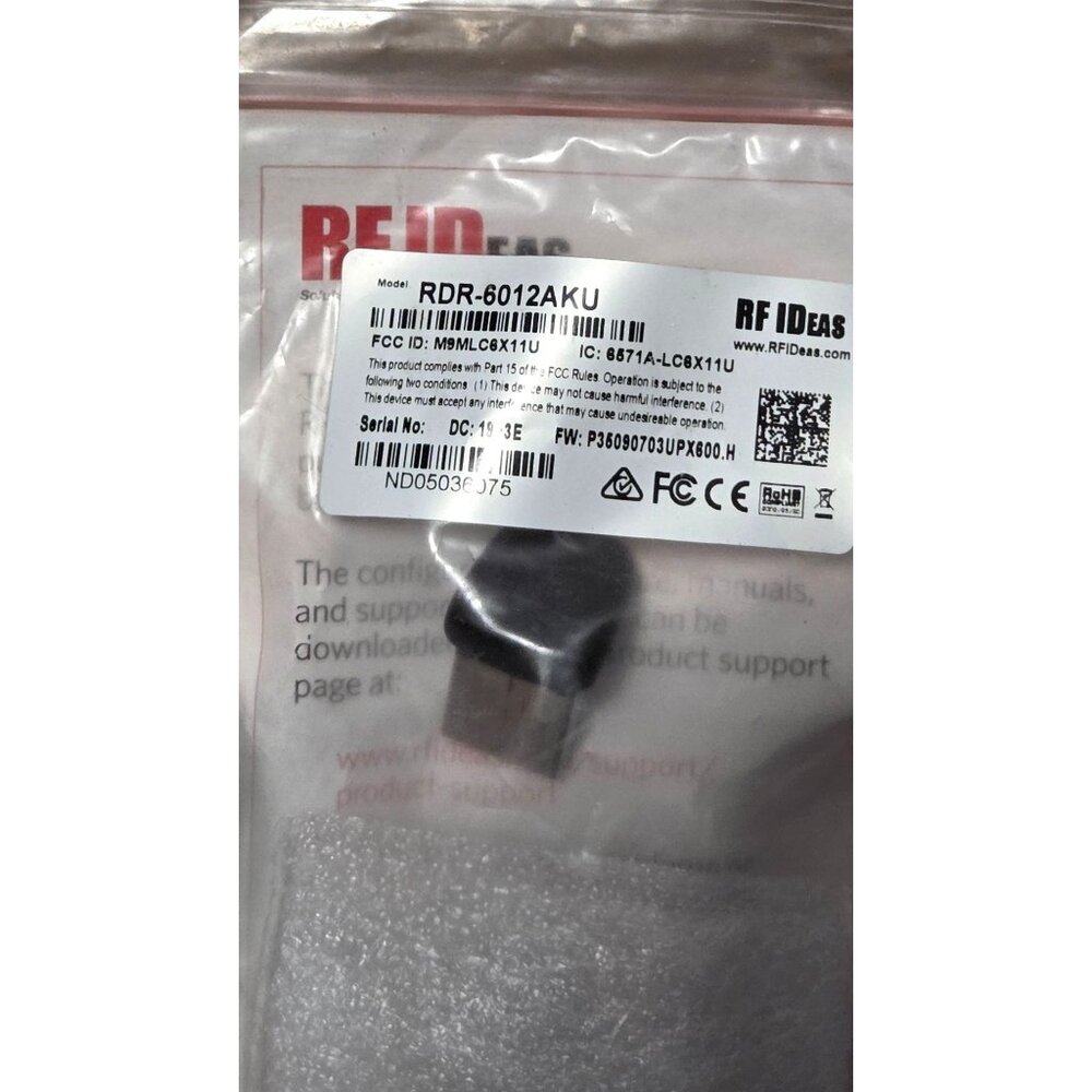 RF Ideas pcProx 82 Series RFID Reader USB Nano Black RDR-6012AKU Never Used